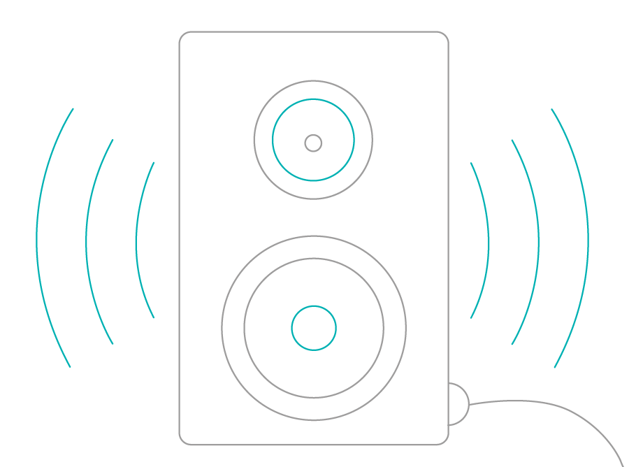 line drawing of speaker